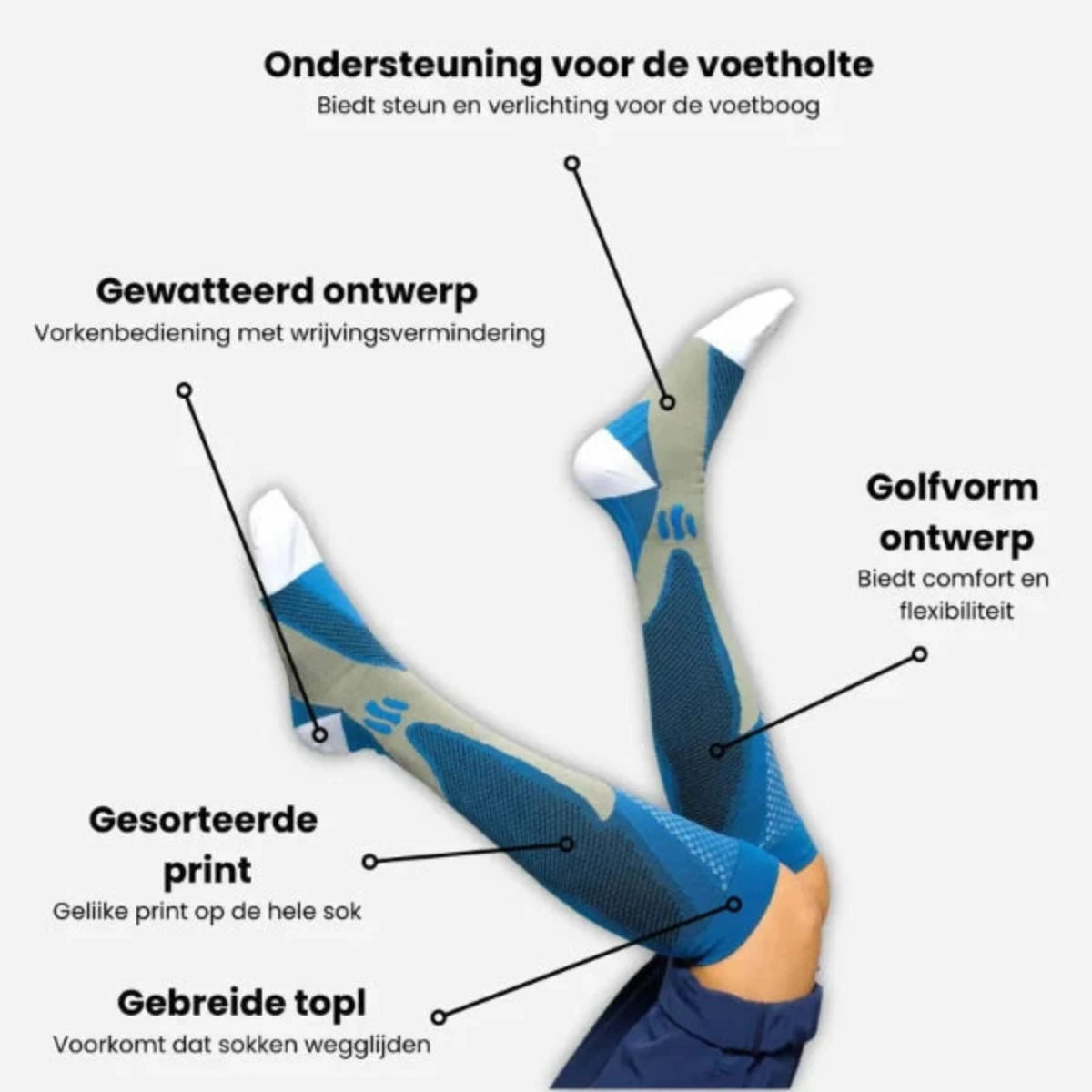 Orthopedische Compressie Kousen - Betere doorbloeding, tegen Pijn en vermoeide Benen