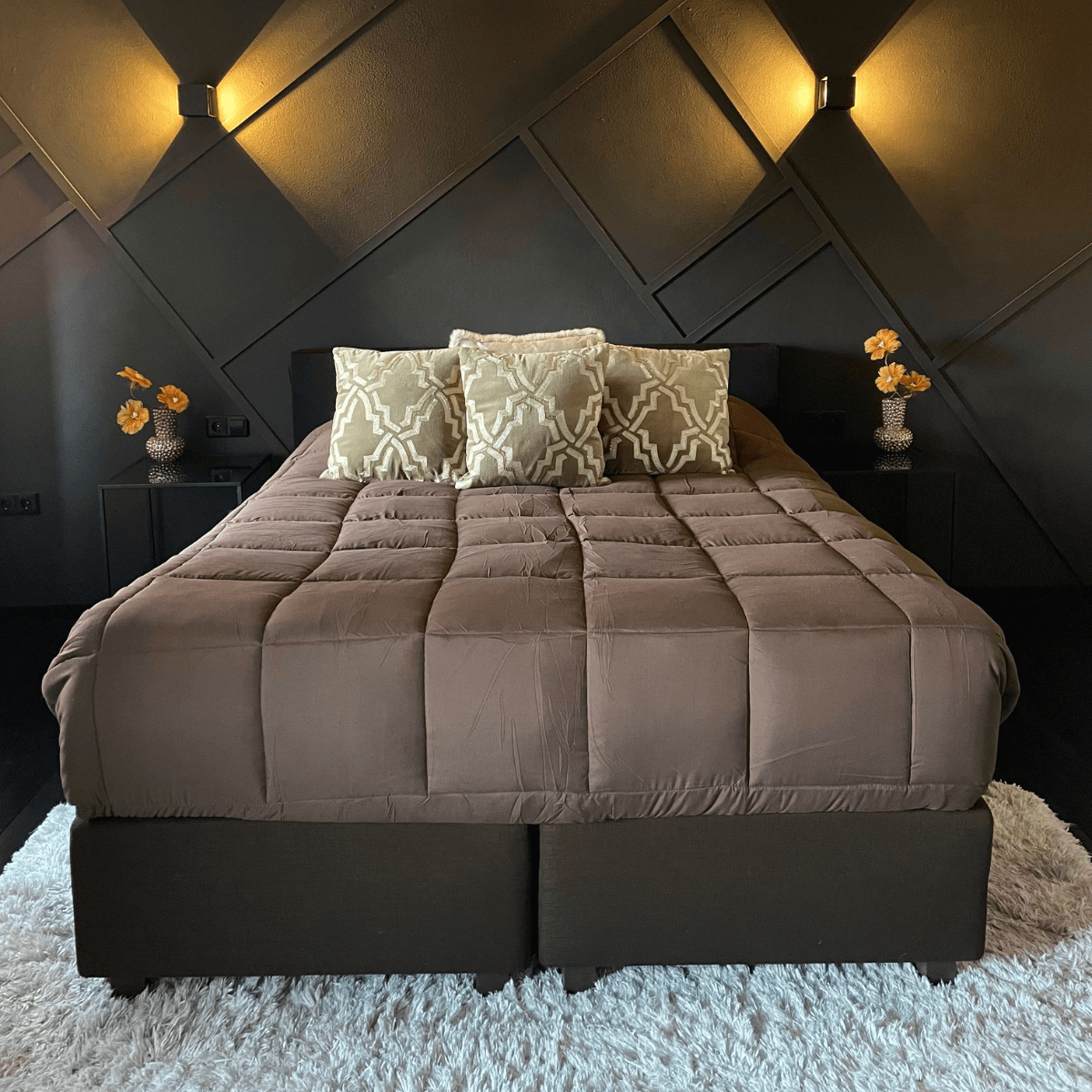 Zelesta Easybed - Delightful Chocolate & Coral Elegance