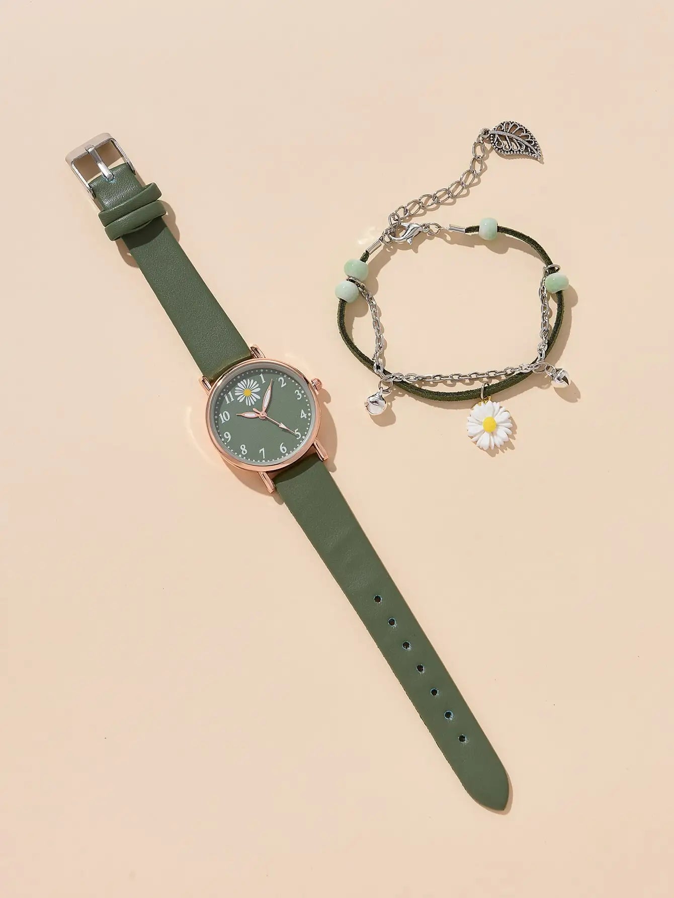 Romantic Green Ladies Watch Flower