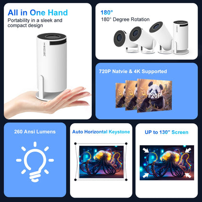 Magcubic Smart Beamer Android 11 HD Draagbare Mini Projector - Najaar 2024 Wifi 6 Bluetooth