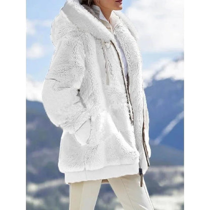 Fluffy Fur Coat Women Oversized Plain