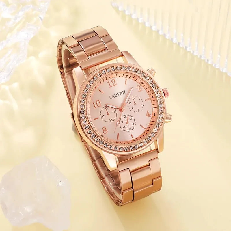 Rose Goud Luxe Horloge & Sieradenset