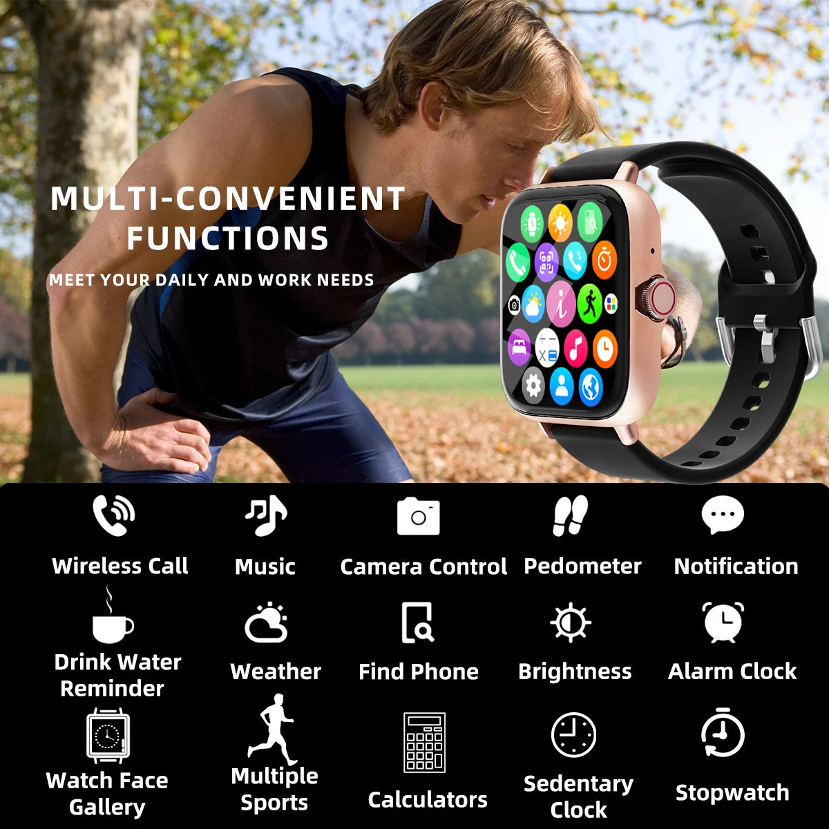 Waterproof Smartwatch for iPhone &amp; Android