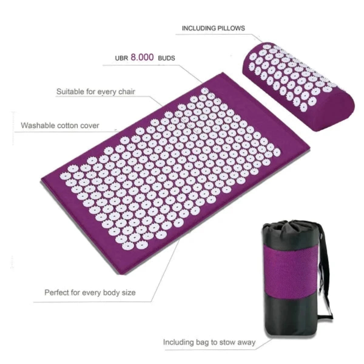 BlissMat - Acupressure Massage Mat voor ultieme Stressverlichting