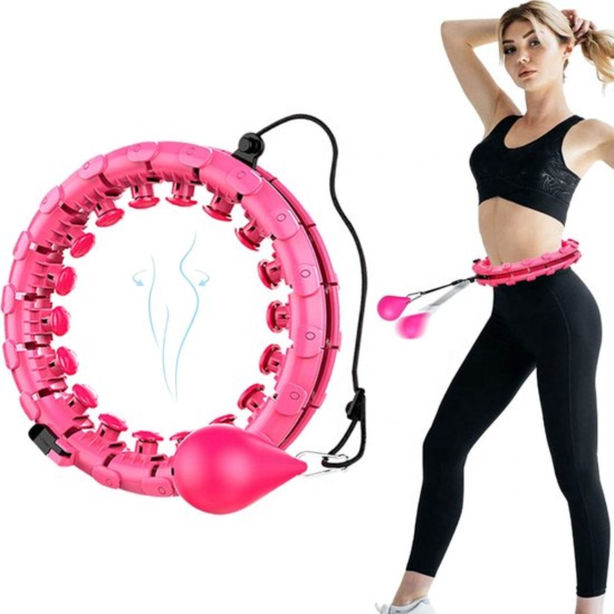 Fitness Smart Hula Hoop Deluxe - Slim Waist, Weight Loss, Home Workout