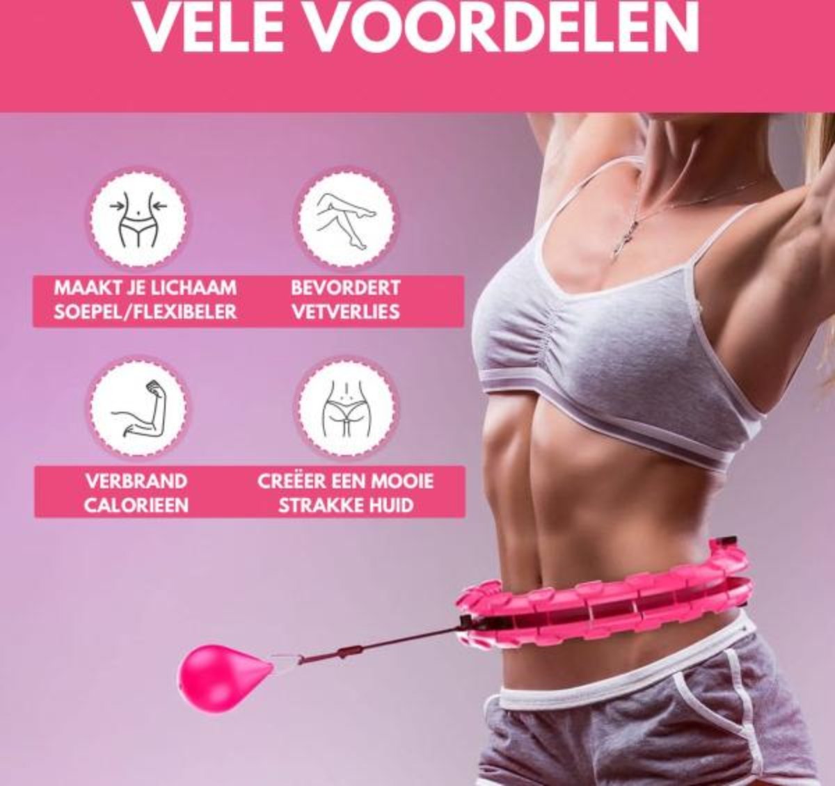 Fitness Smart Hoelahoep Deluxe - Dunne taille, Gewichtsverlies, Home training