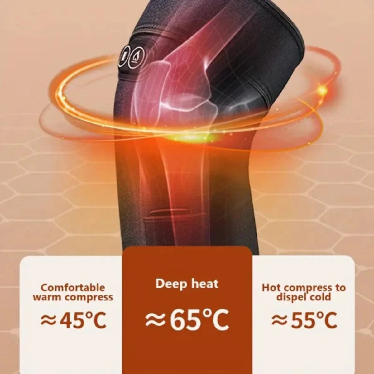 Knee Heated Massage Band - Improves Blood Circulation &amp; Relieves Pain